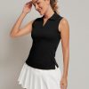 Women's Sleeveless Golf Shirts UPF 50+ Quickly Dry Tennis Polo Lightweight Sports Athletic Tank Tops