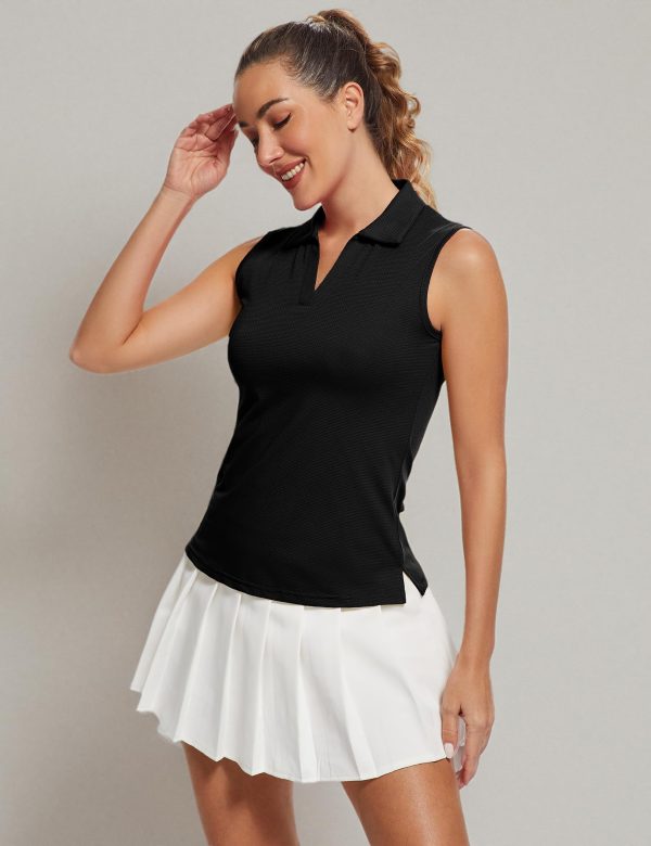 Women's Sleeveless Golf Shirts UPF 50+ Quickly Dry Tennis Polo Lightweight Sports Athletic Tank Tops