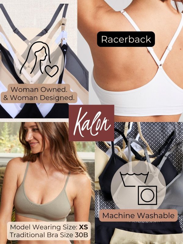 Women??s 4 Pack Racerback Sports Bralette Seamless Wireless Comfort Bra