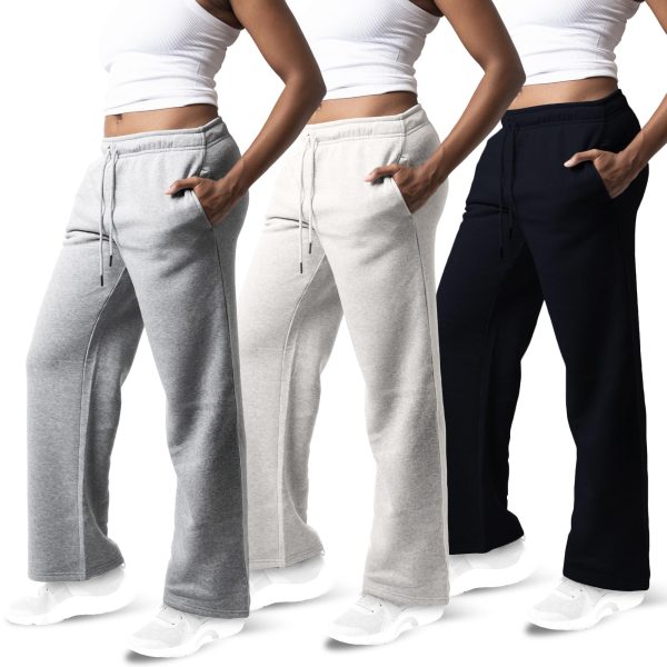 81F1TTLbmiL.jpg 3 Pack Sweatpants Women, Wide Leg Womens Sweatpants, Workout - Yoga Pants (Available in Plus)