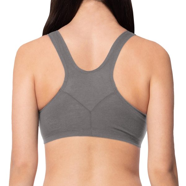 Women's Cotton Spandex Racer Back Bra | 4 Way Stretch Pullover Workout Sport Bras (Multi-Pack)