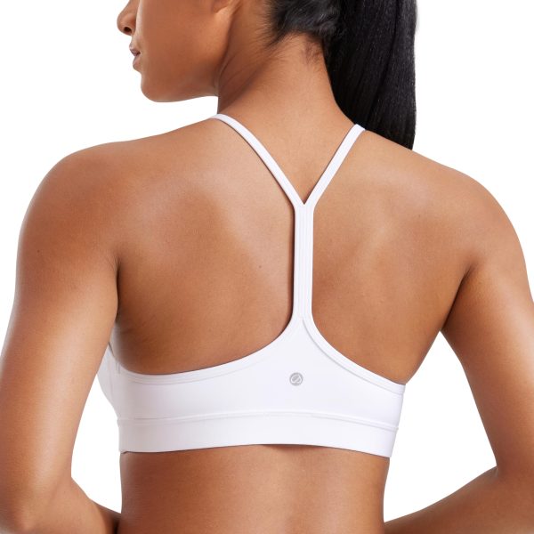 Butterluxe Womens Y Back Sports Bra - Padded Racerback Low Impact Spaghetti Thin Strap Workout Yoga Top