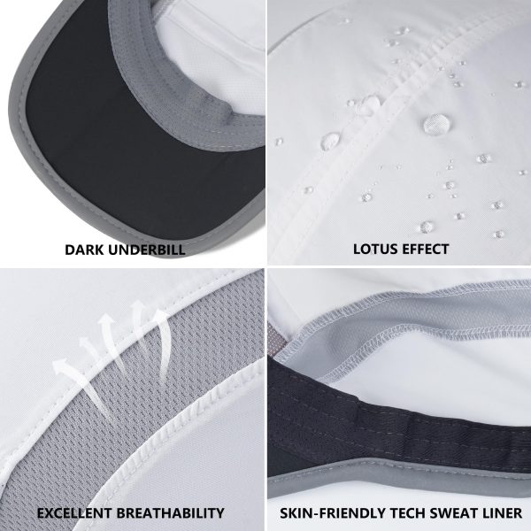 2 Pack Reflective Foldable Sports Hat UPF 50+ Sun Protection Outdoor Run Hats for Men and Women