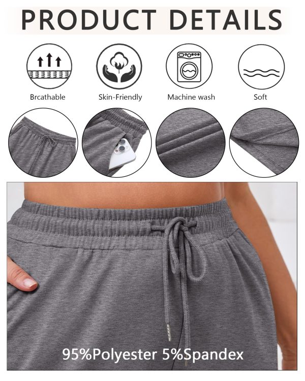 3 Pack Women's Plus Size Sweatpants Wide Leg Cargo Lounge Pants High Waist Ladies' Slacks Drawstring Jogger with Pockets