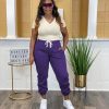 Women's Plus Size Casual Sweatpants Drawstring Jogger Pants Tight Track Pants with Pockets