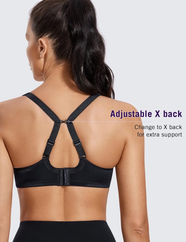 High Impact Sports Bras for Women Support Underwire Cross Back Large Bust Cool Comfort Molded Cup