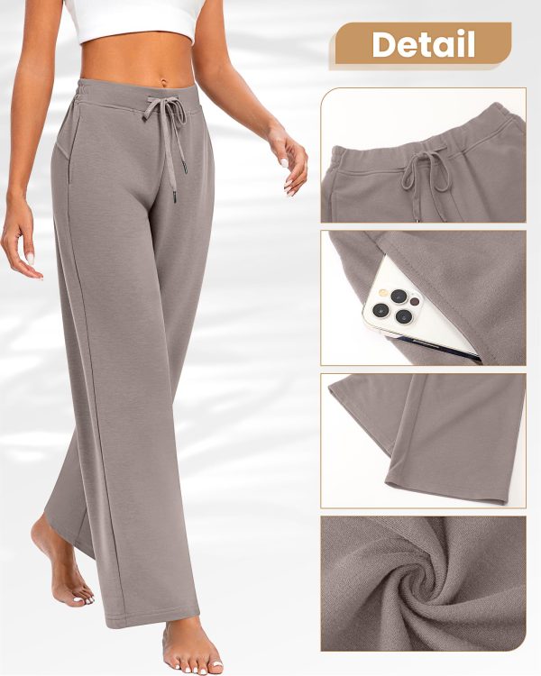 2 Pack Women Sweatpants Drawstring Waist Loose Yoga Baggy Joggers Casual Wide Leg Pants with Pockets