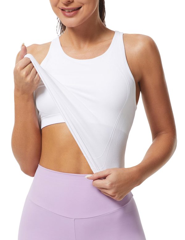 Workout Tank Tops for Women Racerback Basic Running Tanks Seamless Muscle Athletic Yoga Tops with Built in Bra