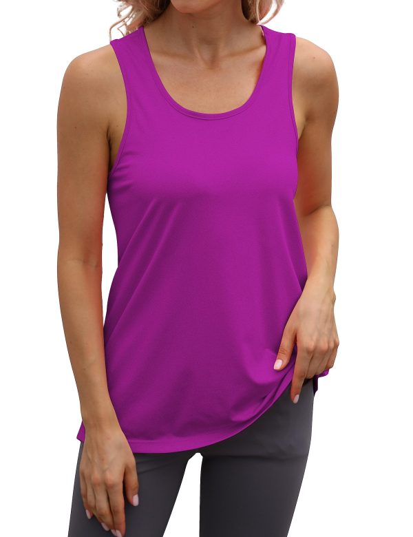 Womens Workout Athletic Tank Tops Loose Gym Yoga Racerback Sleeveless Running Sports Shirts Tops