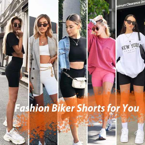 3 Pack High Waisted Biker Shorts for Women with Pockets ?C 5" Super Soft Workout Yoga Women's Novelty Shorts