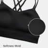 Softness Mold Womens Butterluxe Strappy Longline Sports Bra - Double Spaghetti Strap Workout Yoga Crop Top Athletic
