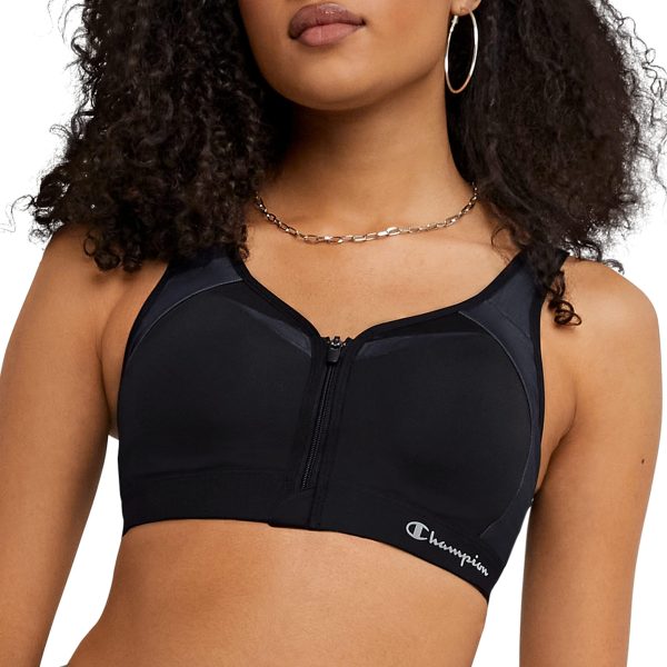 Women's Sports Bra, Motion Control Zip High-impact Sports Bra, Wirefree Bra for Women