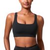 Butterlift Double Lined Square Neck Sports Bras for Women - Wireless V-Shaped Racerback Workout Yoga Top Non Padded