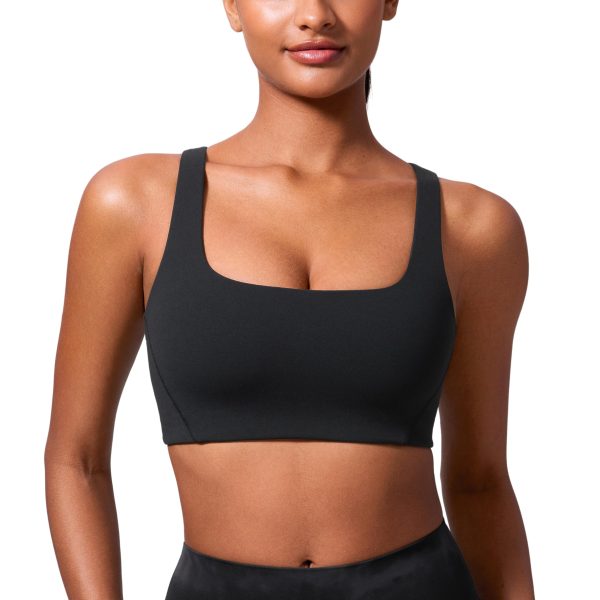81goawOAh-L.jpg Butterlift Double Lined Square Neck Sports Bras for Women - Wireless V-Shaped Racerback Workout Yoga Top Non Padded