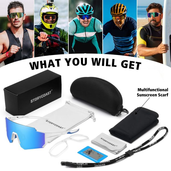 Polarized Sports Sunglasses for Men Women,Driving Fishing Cycling Mountain Bike Sunglasses UV400 Protection