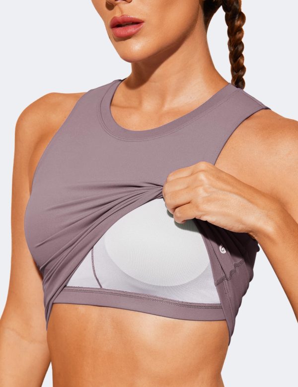 81kPI59KP8L.jpg Nudi Sports Bras for Women Removable Padded Yoga Tank Tops Sleeveless Fitness Workout Crop Tops