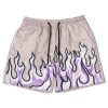 Mens Flame Graphic Basketball Shorts Cool Retro Running Athletic Shorts Drawstring Waist Casual Track Shorts