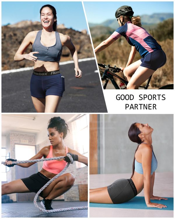 4" Women's Spandex Compression Shorts, 3 Pack Volleyball Shorts Athletic Biker Shorts for Workout Running Gym Yoga