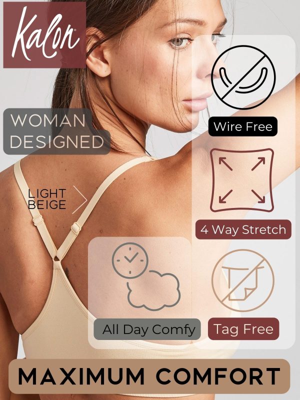 Women??s 4 Pack Racerback Sports Bralette Seamless Wireless Comfort Bra