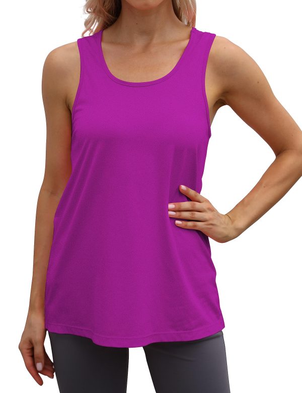 Womens Workout Athletic Tank Tops Loose Gym Yoga Racerback Sleeveless Running Sports Shirts Tops
